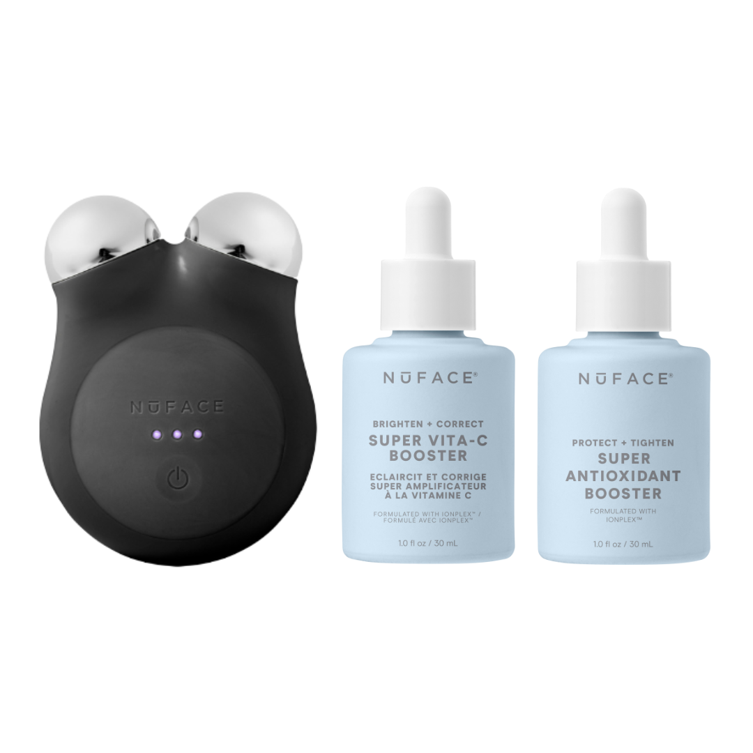 NuFACE MINI+® Midnight Black & Super VITA-C Booster Serum + Super Antioxidant Booster Serum